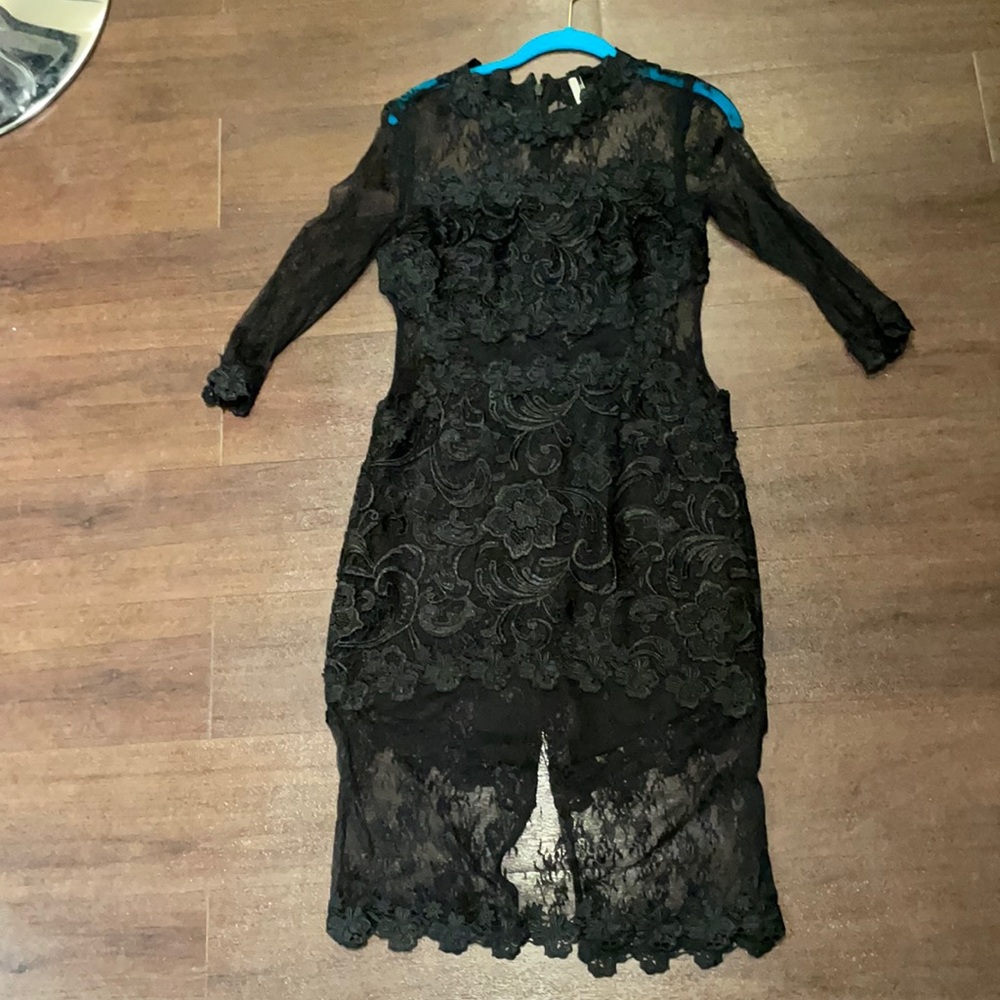 See through lace black dress size 4
